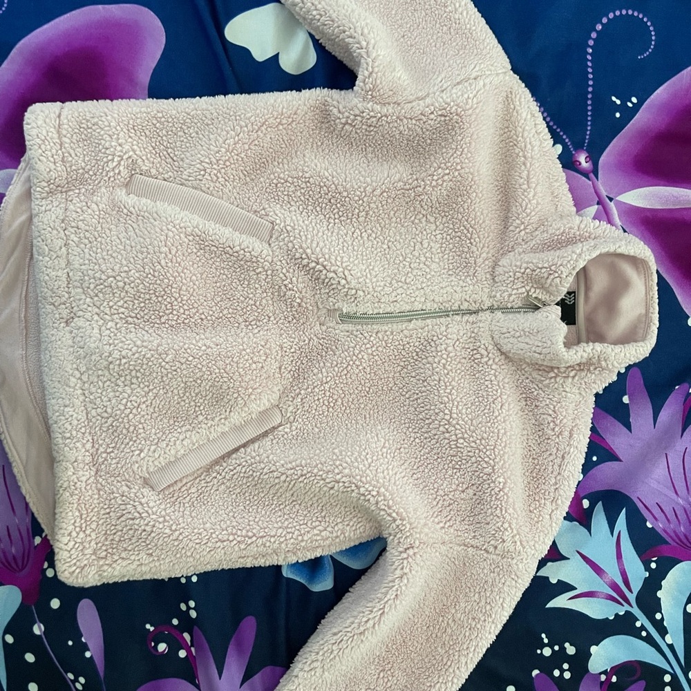 Cozy Sherpa Fleece Jacket - Light Pink